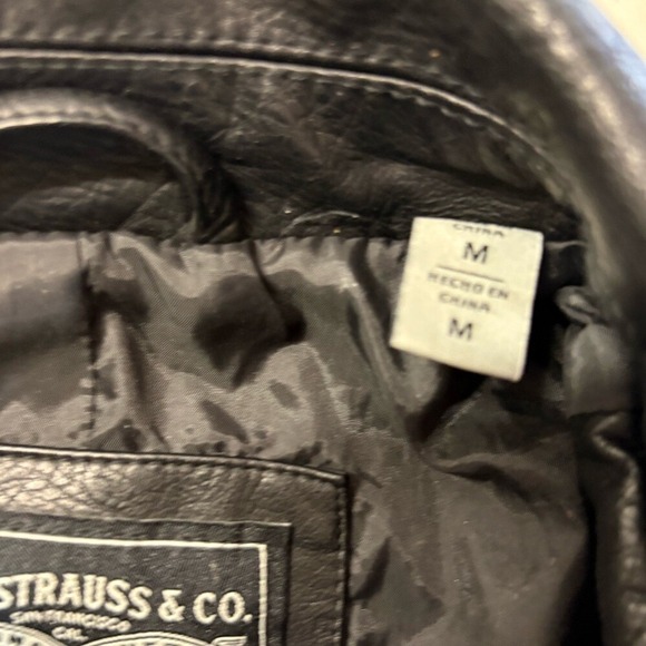 LEVIS STRAUSS -  Faux Leather Biker Jacket -‎ Black - Women's Sz M - Picture 4 of 13